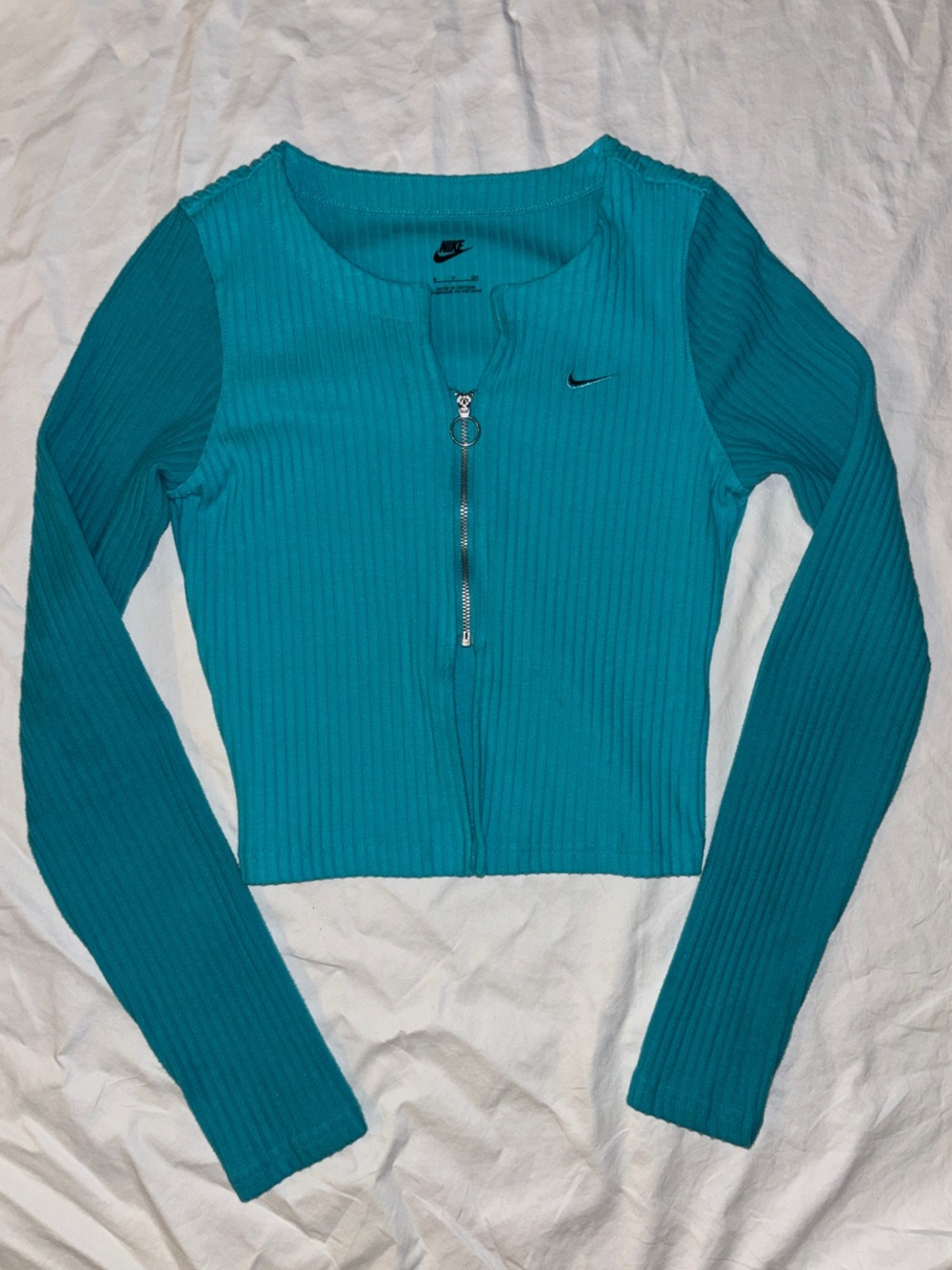 Nike Women’s Chill Knit Slim Full-Zip Ribbed Cardigan “Dusty Cactus” - Small